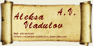 Aleksa Vladulov vizit kartica